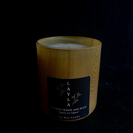 Ancient Wood and Plum Soy Wax Candle