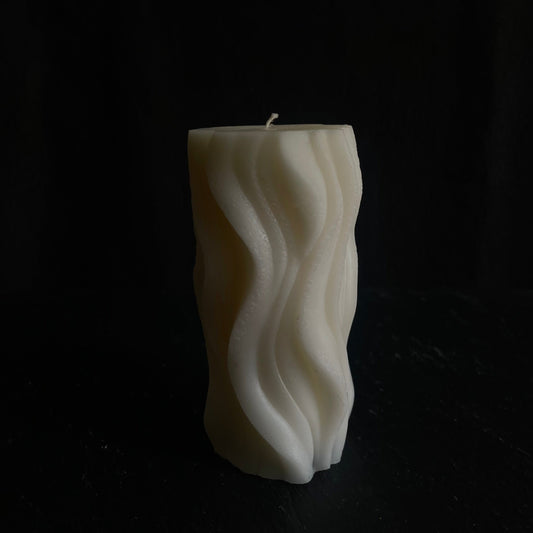 Aesthetic Wave Decor Pillar Candle